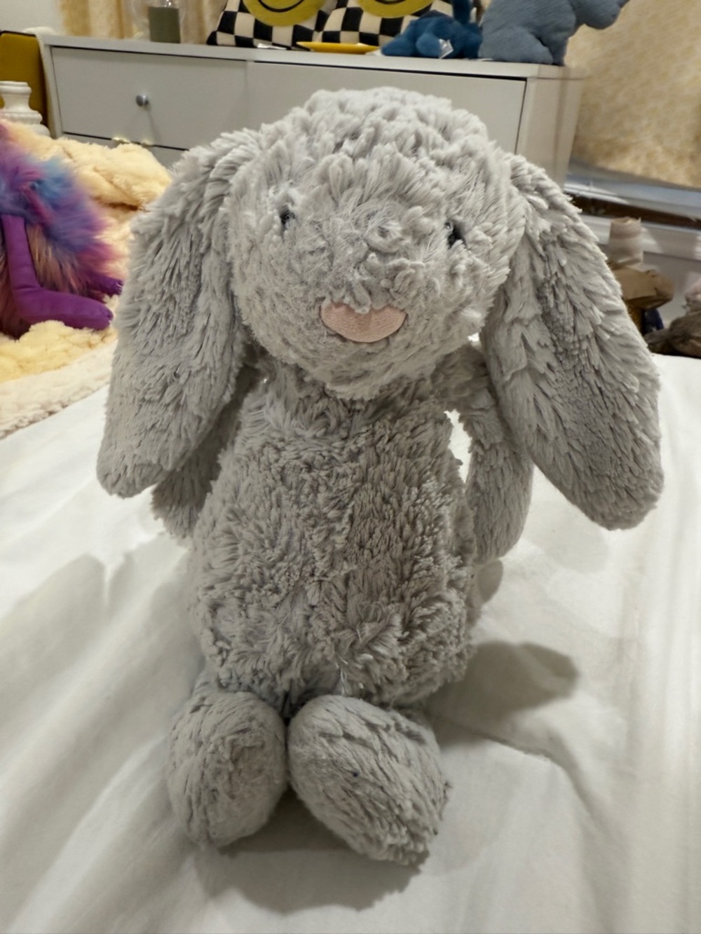jellycat preloved medium gray bashful bunny